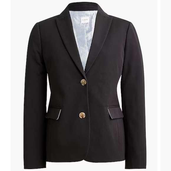 J. Crew Factory Womens Two button blazer BP095 black 4 - Picture 2 of 5